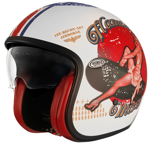 Casco jet moto - vintage, premier