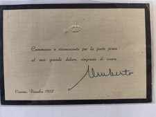 AUTOGRAFO RE UMBERTO II DI