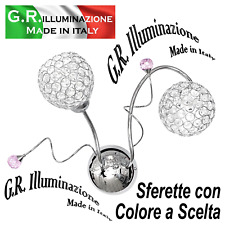 APPLIQUE MODERNA CROMATA 2 LUCI LAMPADA DA PARETE CROMO CRISTALLO BAGNO Cielo