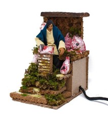 Pastore per Presepe in Movimento Il Macellaio Statuina Terracotta 10 cm