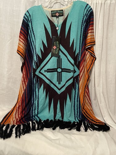Poncho donna stampa sud-ovest