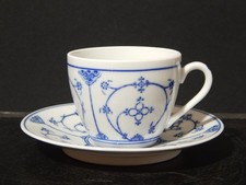 VINTAGE PREZIOSA TAZZINA CAFFE' PORCELLANA BIANCA BLU DECORO BLUE FLUTED BAVARIA