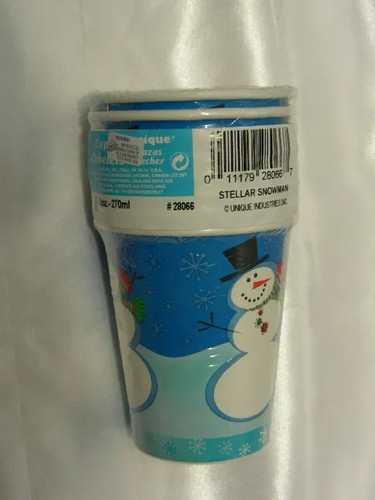 Bicchieri pupazzo neve 8pz - pupazzo,