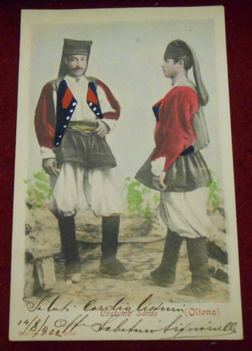 Cartolina costume oliena - costume,
