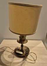 Lume Candeliere VINTAGE Anni 60 Metallo Oro Anticato Comodino funzionante