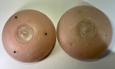 Grande coppia paralumi plafoniera vetro epoca depressione rosa art deco anni '30 ORIG!