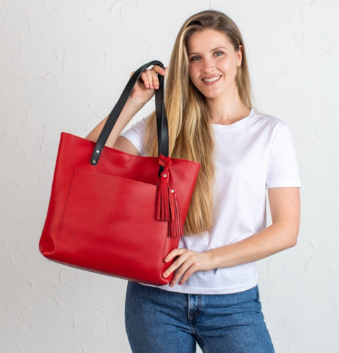 Borsa mano pelle con - borsa,