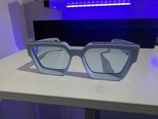 Occhiali da sole uomo Louis Vuitton blu pallido 1.1 Millionaire monogram quadrati