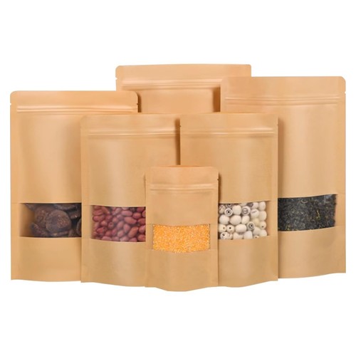 Kraft sacchetti con finestra - con,