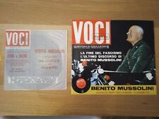 VOCI STORICHE MUSSOLINI FASCISMO DISCORSI RIVISTA+DISCO 45 Giri 