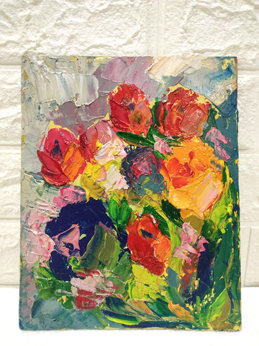 Dipinto olio originale rose