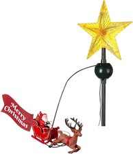 Puntale per Albero Di Natale Con Stella E Slitta Rotante - Ideale per Rendere Un