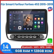 Autoradio 10.1" 6+128GB Carplay GPS Navi BT FM DAB+ per Smart Forfour Fortwo 453
