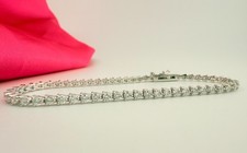 BRACCIALE TENNIS 2,81 carati peso totale oro bianco DIAMANTI NATURALI 3 punte