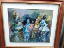 Olio su Faesite (con Cornice) 40x50 - Maschere (Mario Gianello)