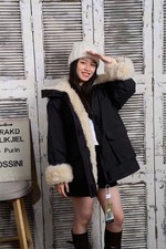 Parka Nero Con Interno In