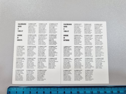 Calendario serie 1996 - serie, 1996-1997