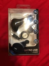  BYTECH Mini / 800 MA Uscita / Retrattile / Micro USB Caricabatteria da Auto NUOVO in scatola