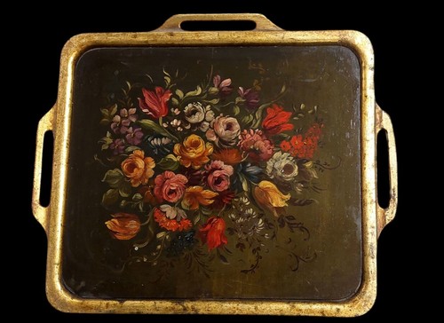 Vassoio dipinto primi 900 - ,