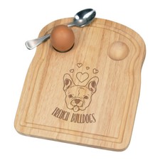 Love Bulldog Francesi Colazione Dippy Portauovo Board Divertente Cane Pupazzo