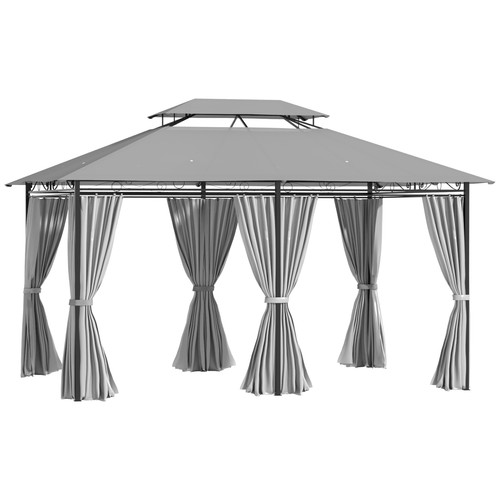 Gazebo 3x4m grigio - 3x4m, scuro