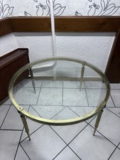 Tavolino rotondo in ottone con