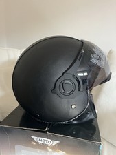 casco moto jet vintage Pelle
