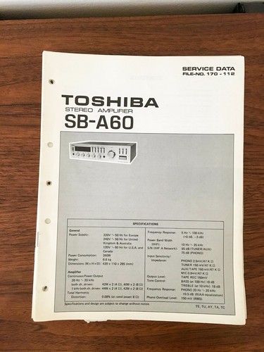 Toshiba a60 amplificatore - toshiba, sb-a60