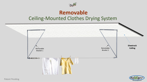 Ceiling mounted clothes - ceiling-mounted,
