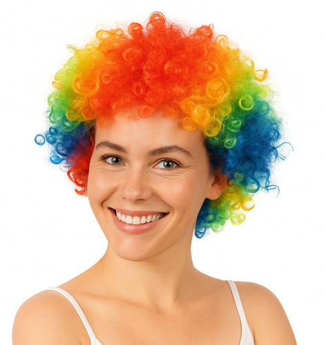Parrucca afro arcobaleno