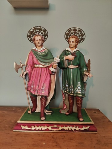 Coppia statue santi medici - statue,