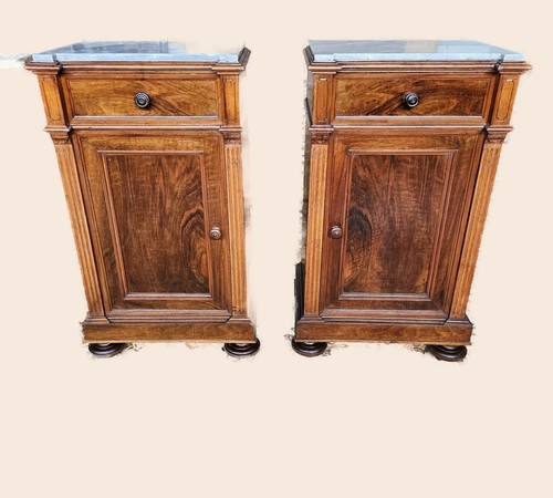 Coppia comodini noce piano - coppia,