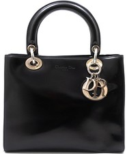BORSA A MANO LADY DIOR MM CHRISTIAN DIOR BORSA OPACA VERNICE PELLE ELEGANTE LUSSO