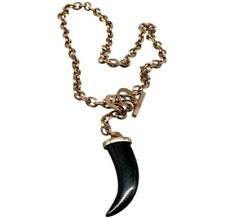 COLLANA DONNA DI BRONZO CORNETTO ONICE NERO CATENA GIROCOLLO FIRMATA MANUEL ZED.