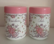 Barattoli Contenitori Cucina Sale Zucchero Milk Glass Shabby Vintage Anni 80