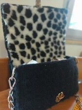 Borsa pochette Borsa Spalla e a mano Ghepardo bianco Maculato Animalier mini bag