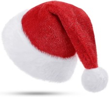 Cappello Babbo Natale in Peluche - Berretto Natalizio Caldo per Adulti - Unisex