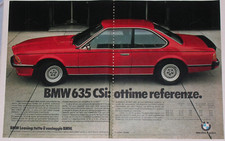 Advert Pubblicità 1979 BMW 635 CSi SERIE 6 E24