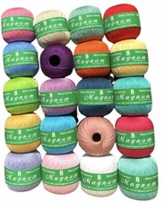  MAGNUM 8 GOMITOLO COTONE N°8 PER UNCINETTO FILO SCOZIA COLORATO E BIANCO