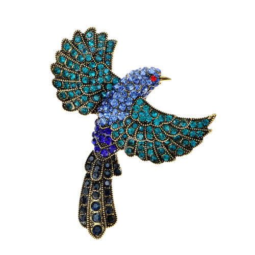 Spilla donna blu - , cristallo