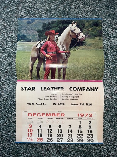 Calendario vintage 1972