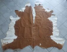 Usato,Mittelgrosses Mucca pelle di Vitello! Marrone-Bianco! 172x180 CM ! 3,1 M ²