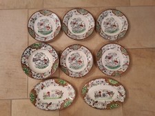 LOTTO 8 PIATTI ANTICHI DA COLLEZIONE PORCELLANA BESIO MONDOVI' Decoro Cina   