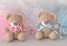 Orsetto mini all'uncinetto, bomboniera, nascita, battesimo, compleanno, invitati