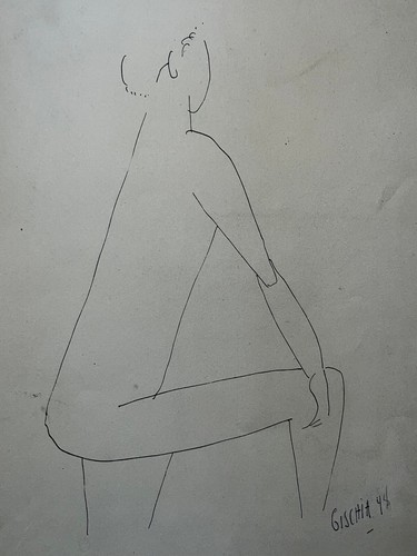 Nudo efebo curiosa disegno - efebo,