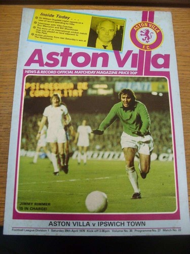 1978 aston villa - aston, v