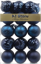 30 Pezzi Palline Di Natale Azzurre Blu 6Cm Albero Di Natale Ornamenti Di Decoraz