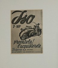 Pubblicità vintage MOTO 1952 ISO 7 HP MOTOR MILANO advertising publicitè werbung