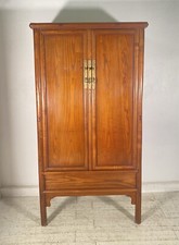 ANTICO ARMADIO CINESE DINASTIA QING PER SPAGHETTI LEGNO OLMO PRIMI 1900 SEGRETO