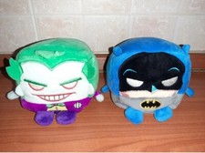Lotto 2 Peluches Pupazzi Batman e Joker Cubici DC Comics Collezione Originali